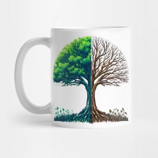 Alive and Dead Tree Design Mug